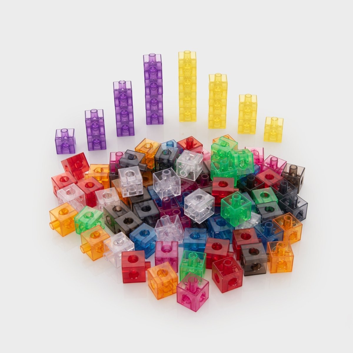 Translucent Colour Linking Cubes – for children, available at Learning Bugs UK
