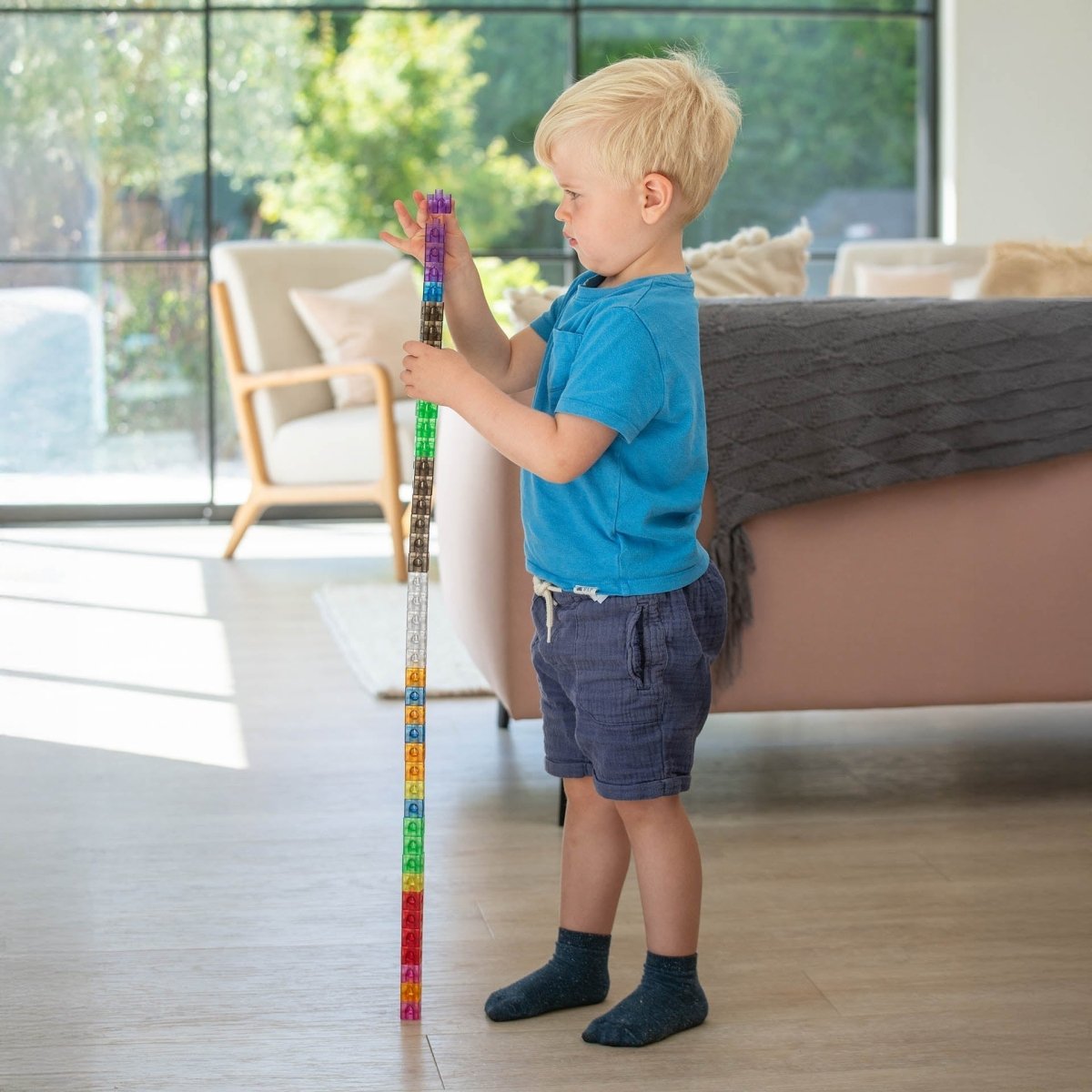 Translucent Colour Linking Cubes – for children, available at Learning Bugs UK