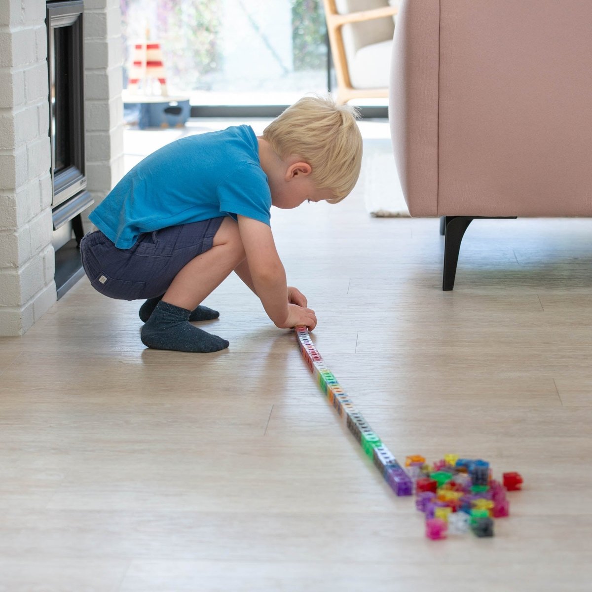 Translucent Colour Linking Cubes – for children, available at Learning Bugs UK