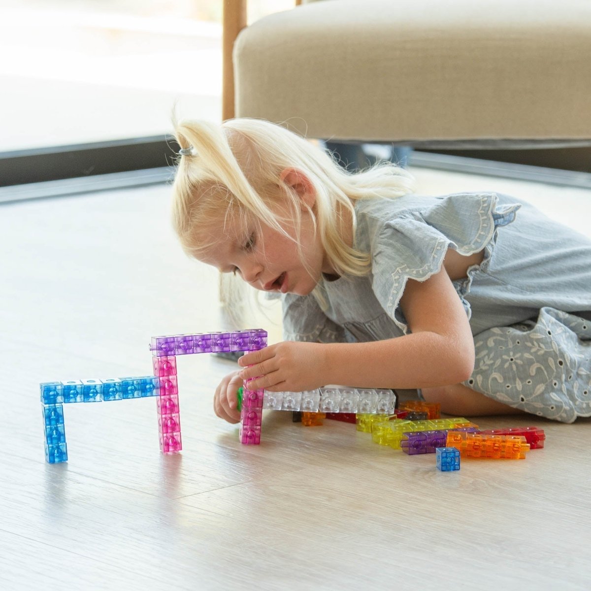 Translucent Colour Linking Cubes – for children, available at Learning Bugs UK