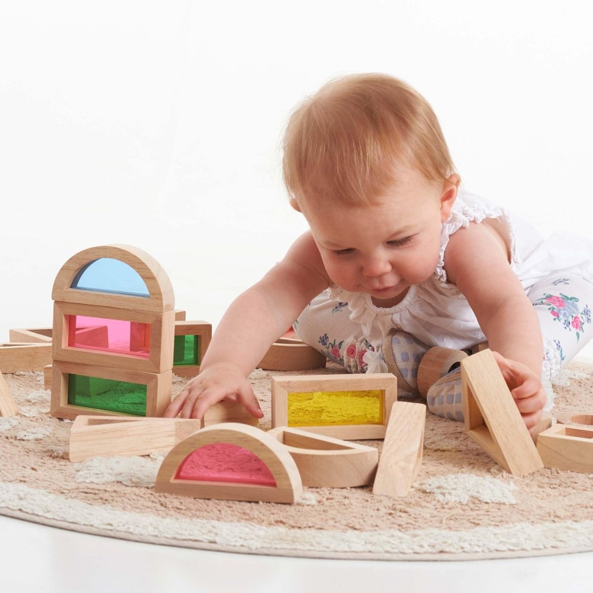 Rainbow Block Set – Block Set - Colour for children, available at Learning Bugs UK