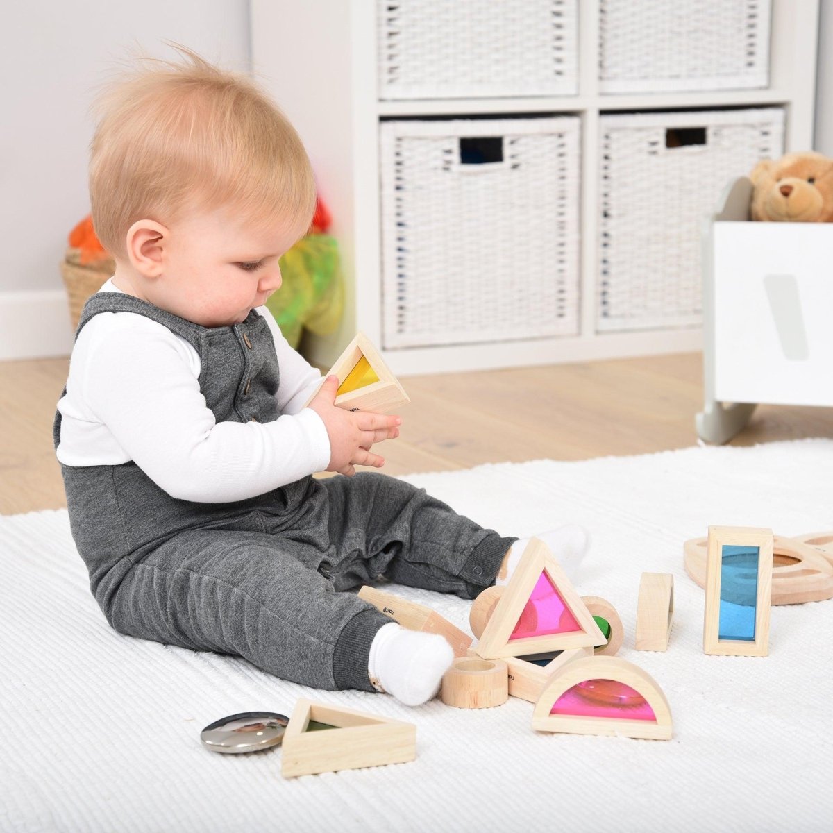 Rainbow Block Set – Block Set - Colour for children, available at Learning Bugs UK