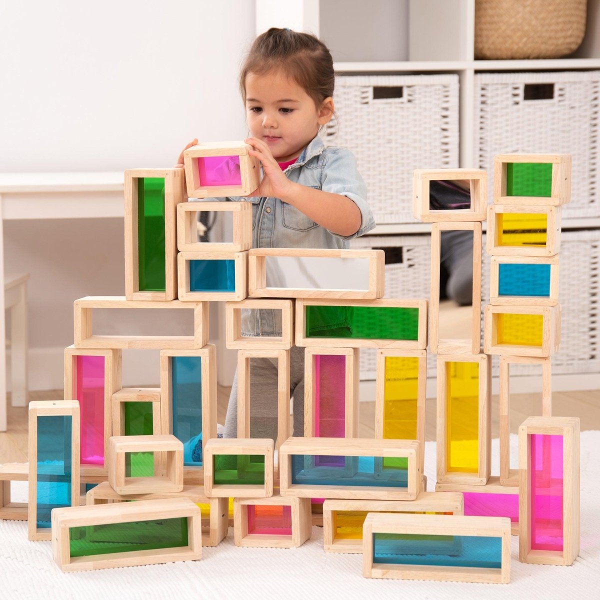 Rainbow Bricks – Block Set - Colour for children, available at Learning Bugs UK