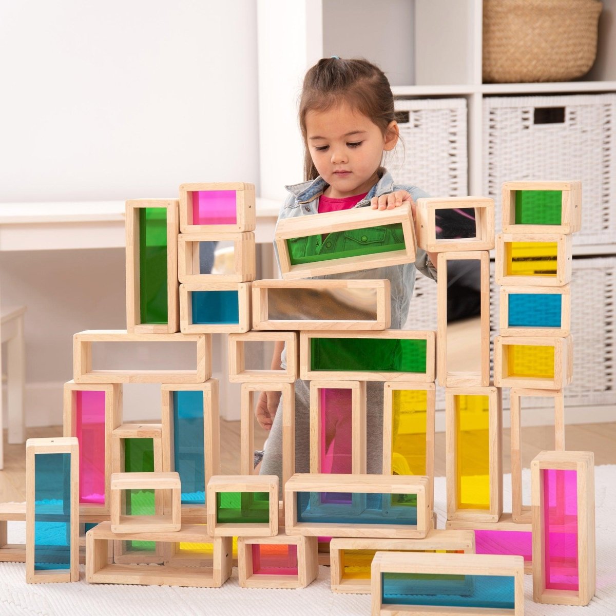 Rainbow Bricks – Block Set - Colour for children, available at Learning Bugs UK