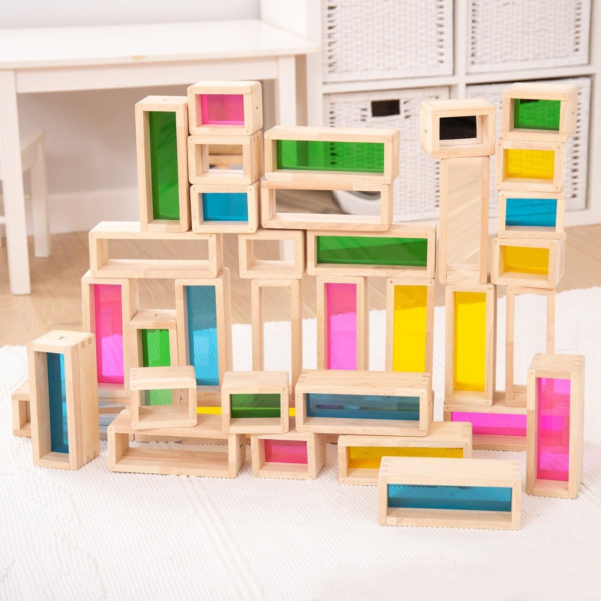 Rainbow Bricks – Block Set - Colour for children, available at Learning Bugs UK
