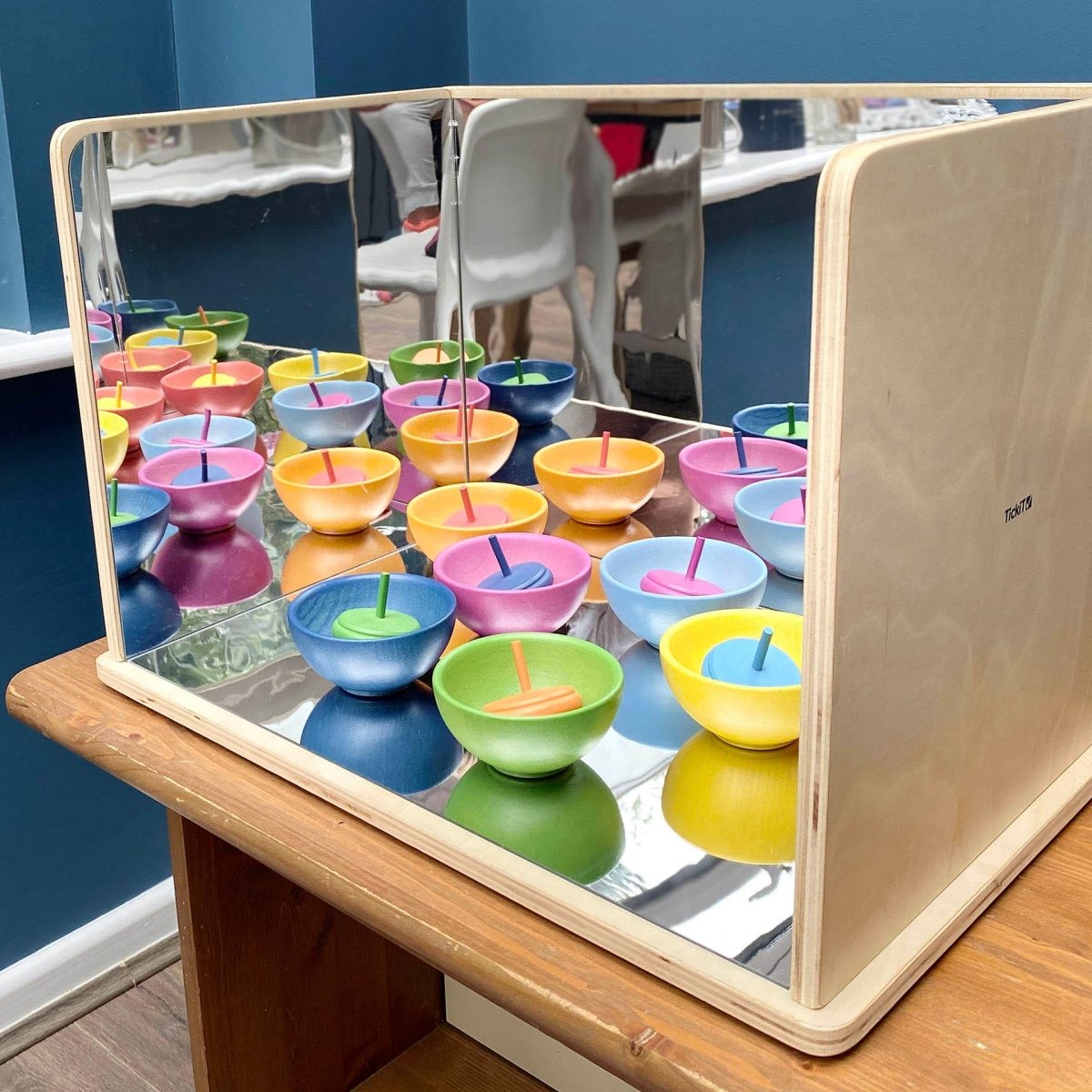 Wooden Exploratory Mirror – Baby Toys & Activity Equipment for children, available at Learning Bugs UK