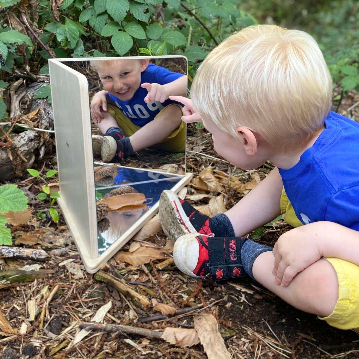 Wooden 4-Way Mirror – Baby Toys & Activity Equipment for children, available at Learning Bugs UK