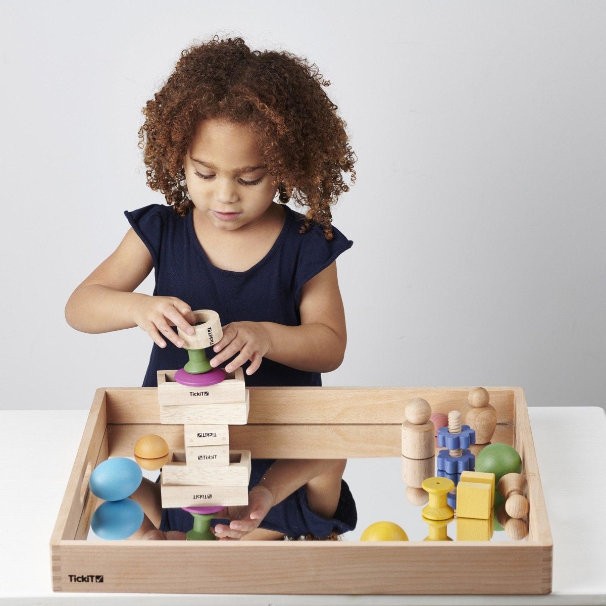 Wooden Mirror Tray – Baby Toys & Activity Equipment for children, available at Learning Bugs UK
