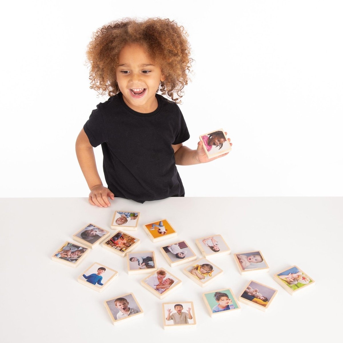 My Emotions Wooden Tiles – Baby Toys & Activity Equipment for children, available at Learning Bugs UK