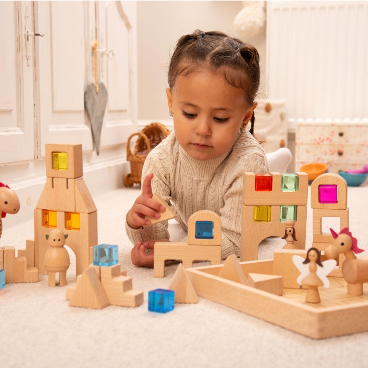 Wooden Building Gem Blocks – Baby Toys & Activity Equipment for children, available at Learning Bugs UK
