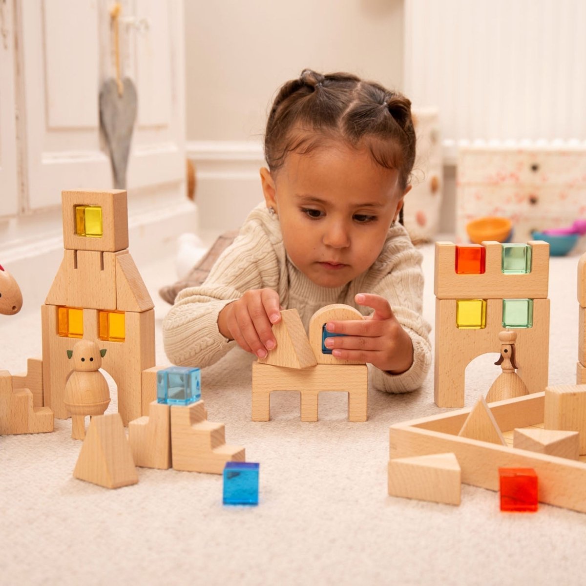 Wooden Building Gem Blocks – Baby Toys & Activity Equipment for children, available at Learning Bugs UK