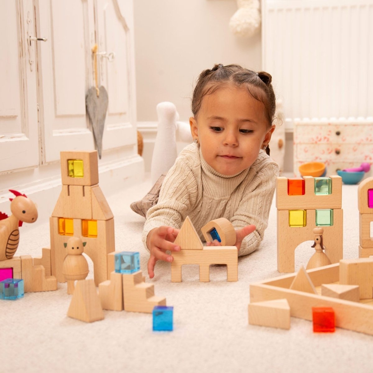 Wooden Building Gem Blocks – Baby Toys & Activity Equipment for children, available at Learning Bugs UK