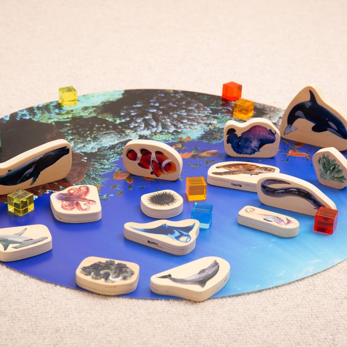 Wooden Sea Life Blocks – Baby Toys & Activity Equipment for children, available at Learning Bugs UK