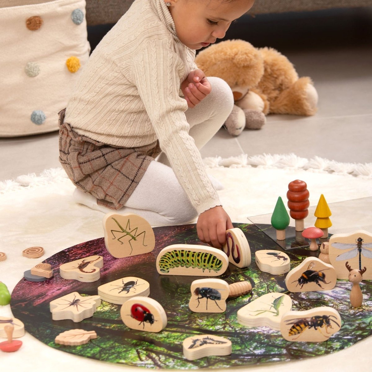 Wooden Minibeast Blocks – Baby Toys & Activity Equipment for children, available at Learning Bugs UK