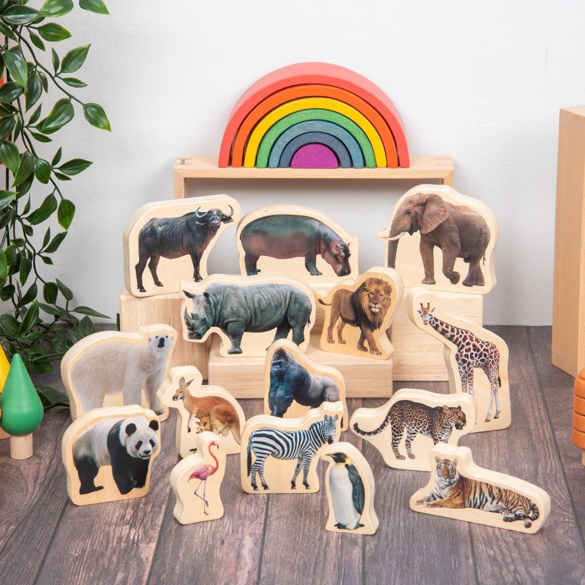 Wooden Wild Animal Blocks – Baby Toys & Activity Equipment for children, available at Learning Bugs UK