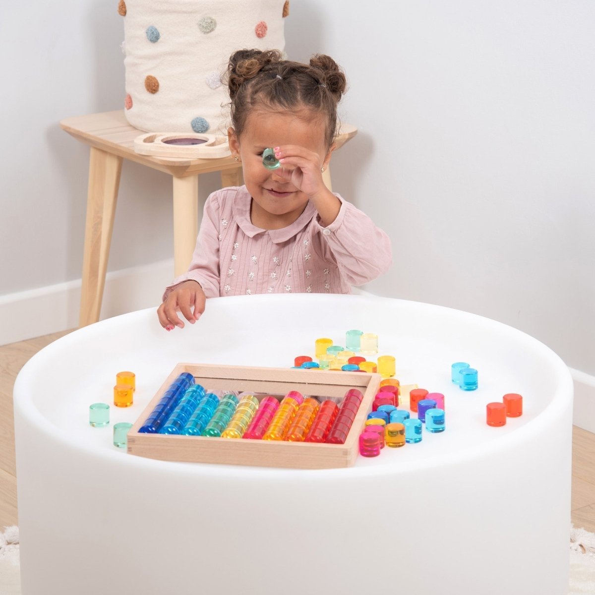 Gem Circle Mirror Tray – Baby Toys & Activity Equipment for children, available at Learning Bugs UK
