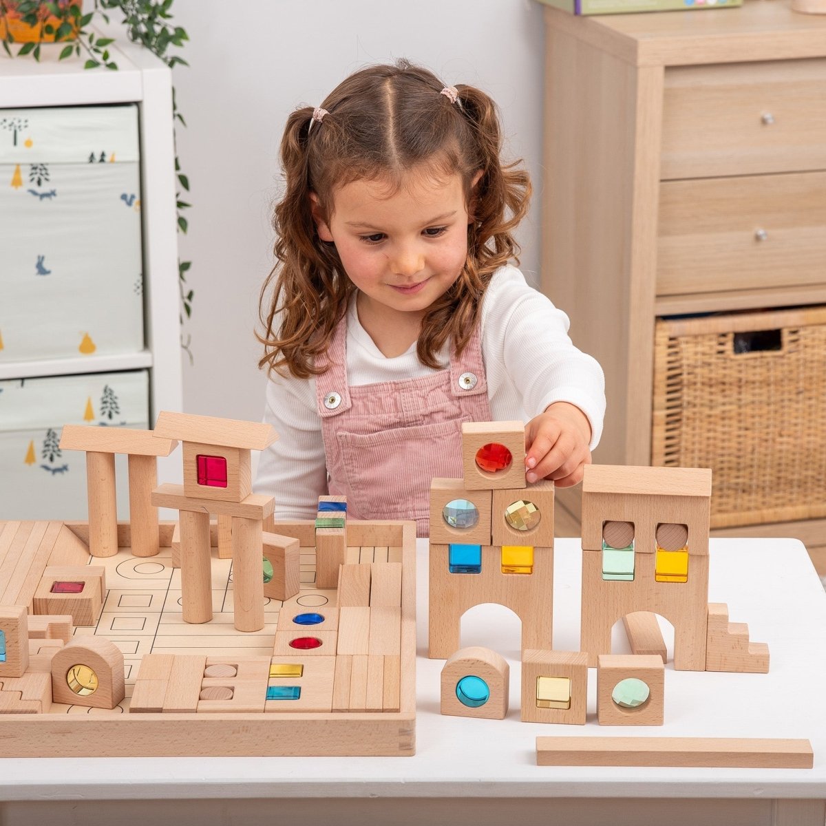 Wooden Building Gem Blocks Super Set – Baby Toys & Activity Equipment for children, available at Learning Bugs UK