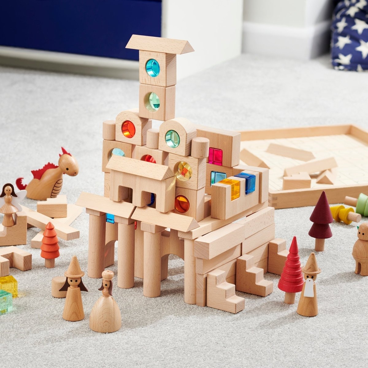 Wooden Building Gem Blocks Super Set – Baby Toys & Activity Equipment for children, available at Learning Bugs UK