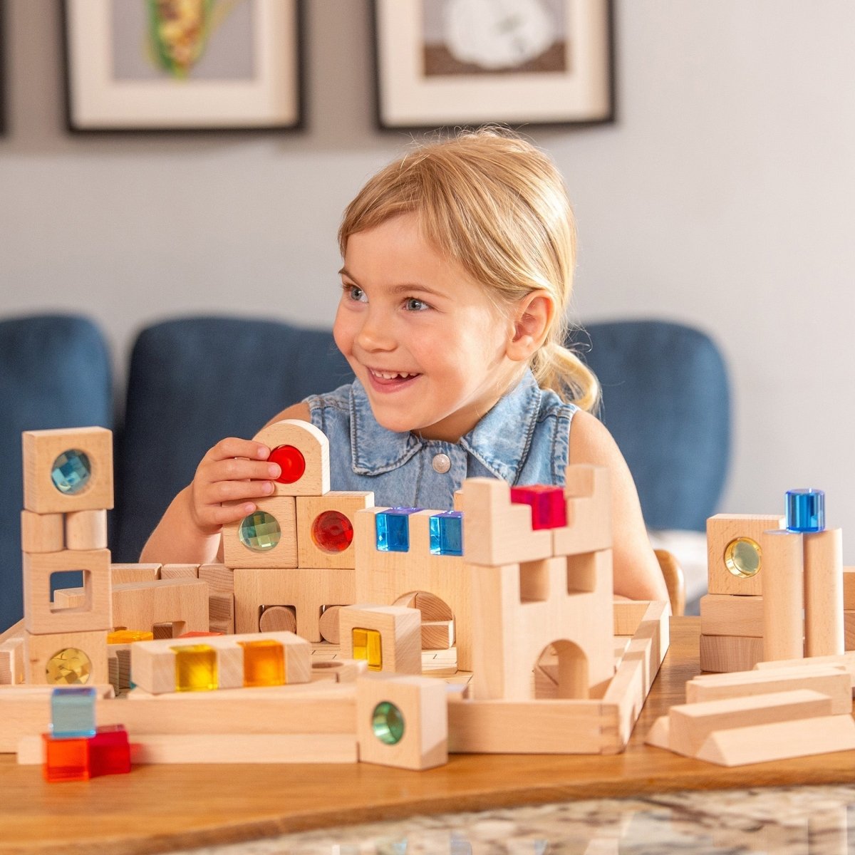 Wooden Building Gem Blocks Super Set – Baby Toys & Activity Equipment for children, available at Learning Bugs UK