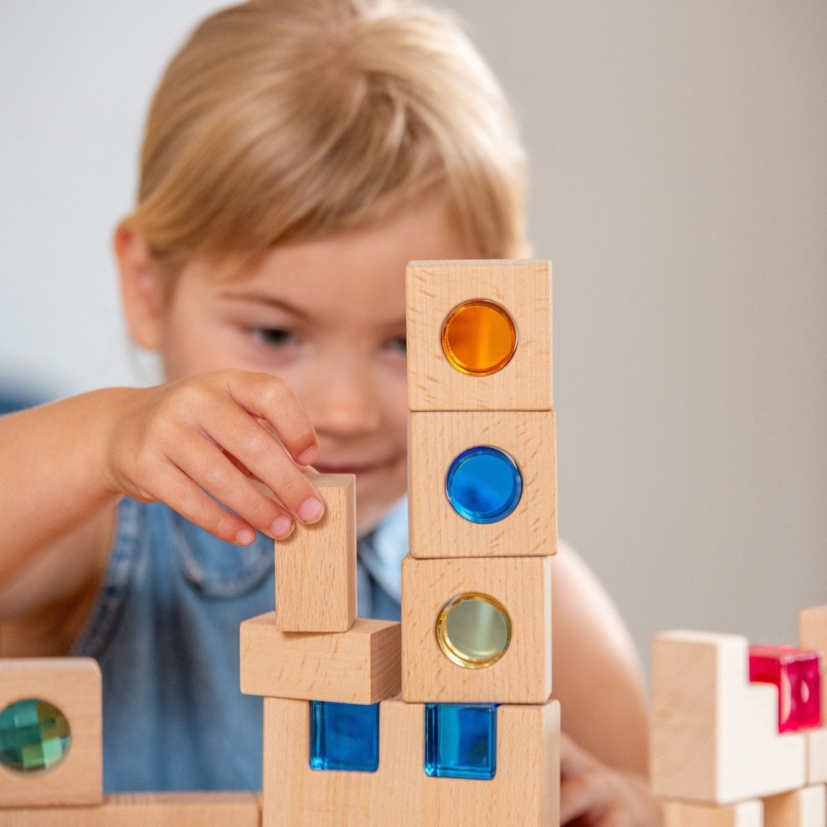 Wooden Building Gem Blocks Super Set – Baby Toys & Activity Equipment for children, available at Learning Bugs UK