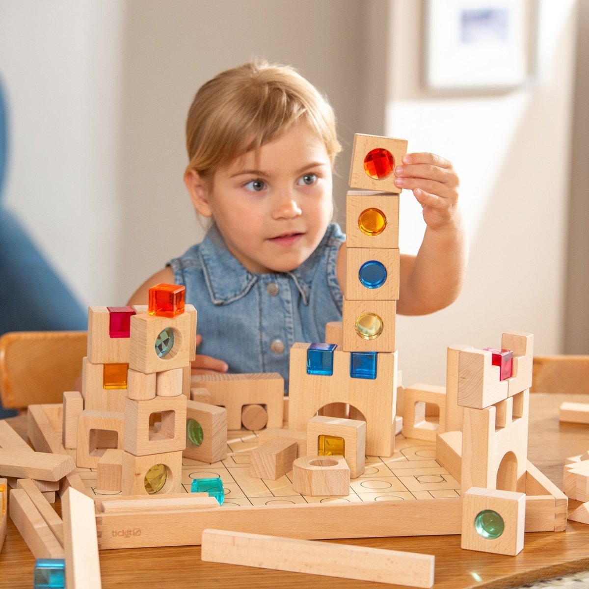 Wooden Building Gem Blocks Super Set – Baby Toys & Activity Equipment for children, available at Learning Bugs UK