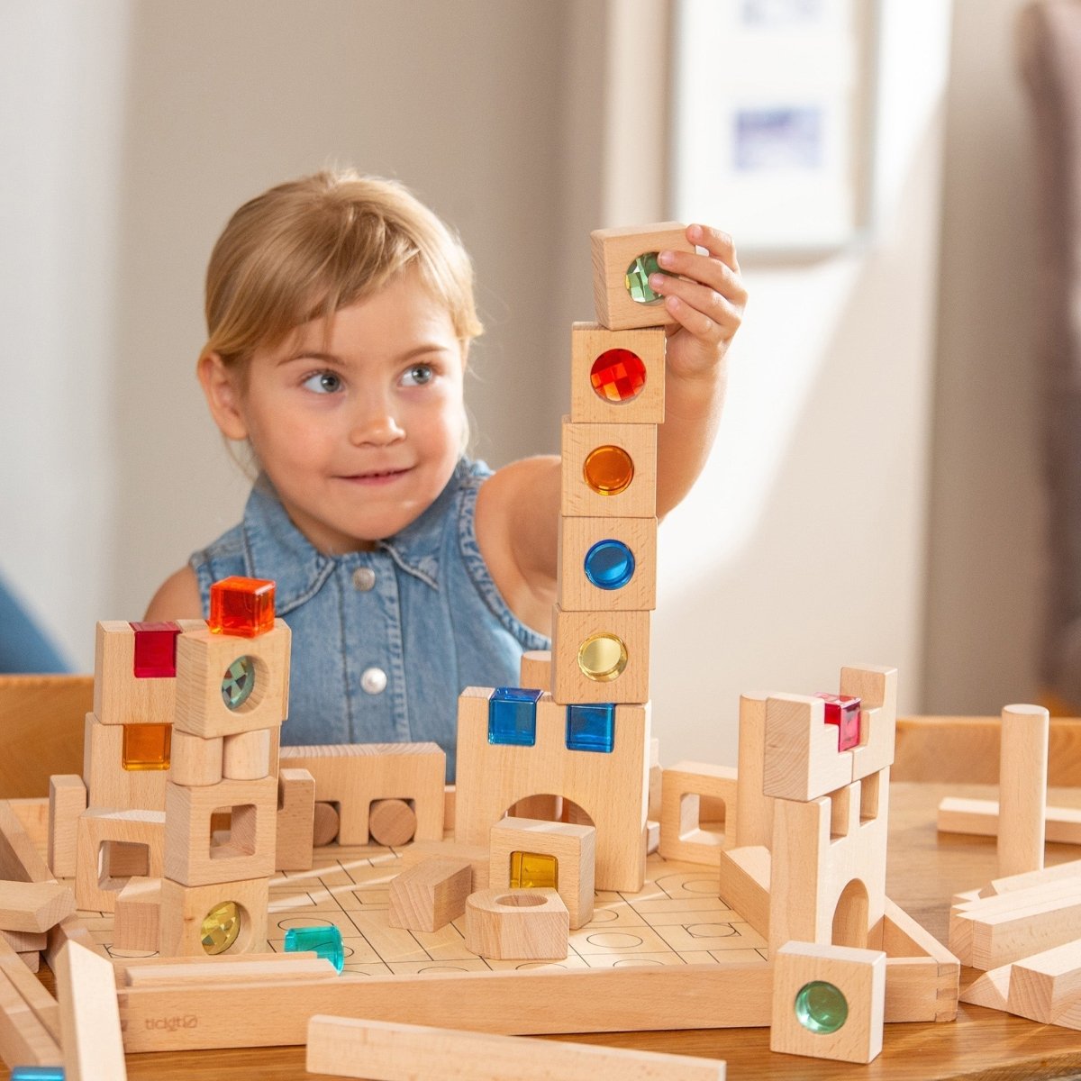 Wooden Building Gem Blocks Super Set – Baby Toys & Activity Equipment for children, available at Learning Bugs UK
