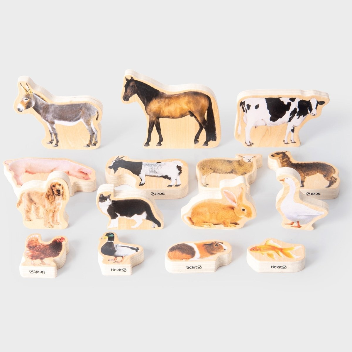 Wooden Domestic Animal Blocks – Baby Toys & Activity Equipment for children, available at Learning Bugs UK
