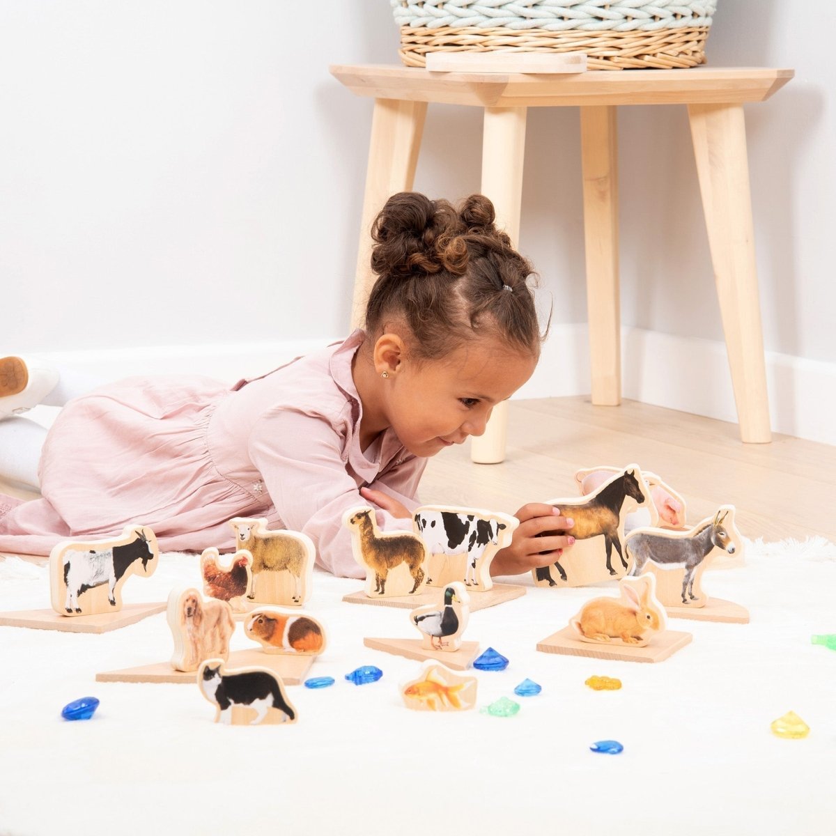 Wooden Domestic Animal Blocks – Baby Toys & Activity Equipment for children, available at Learning Bugs UK