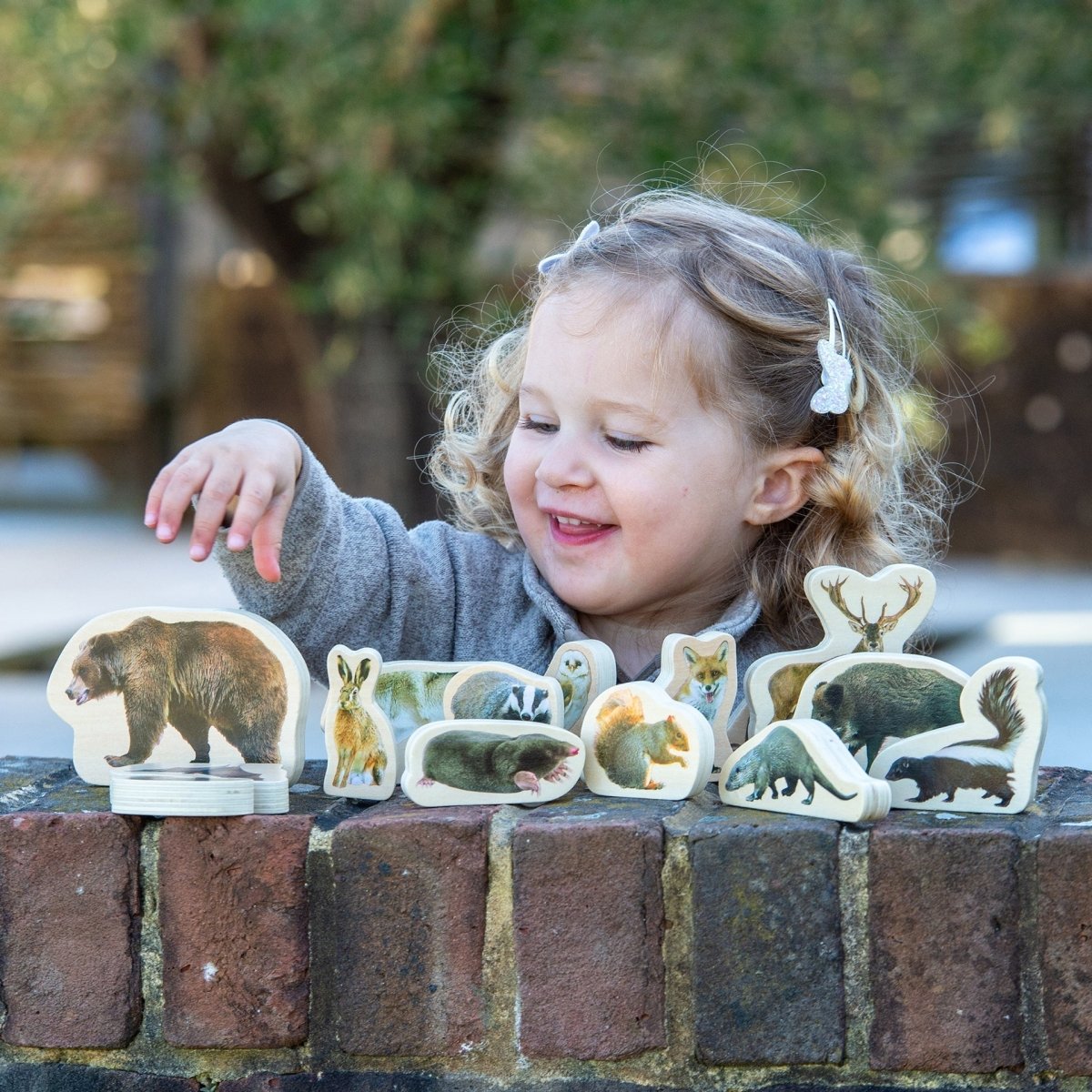 Wooden Forest Animal Blocks – for children, available at Learning Bugs UK