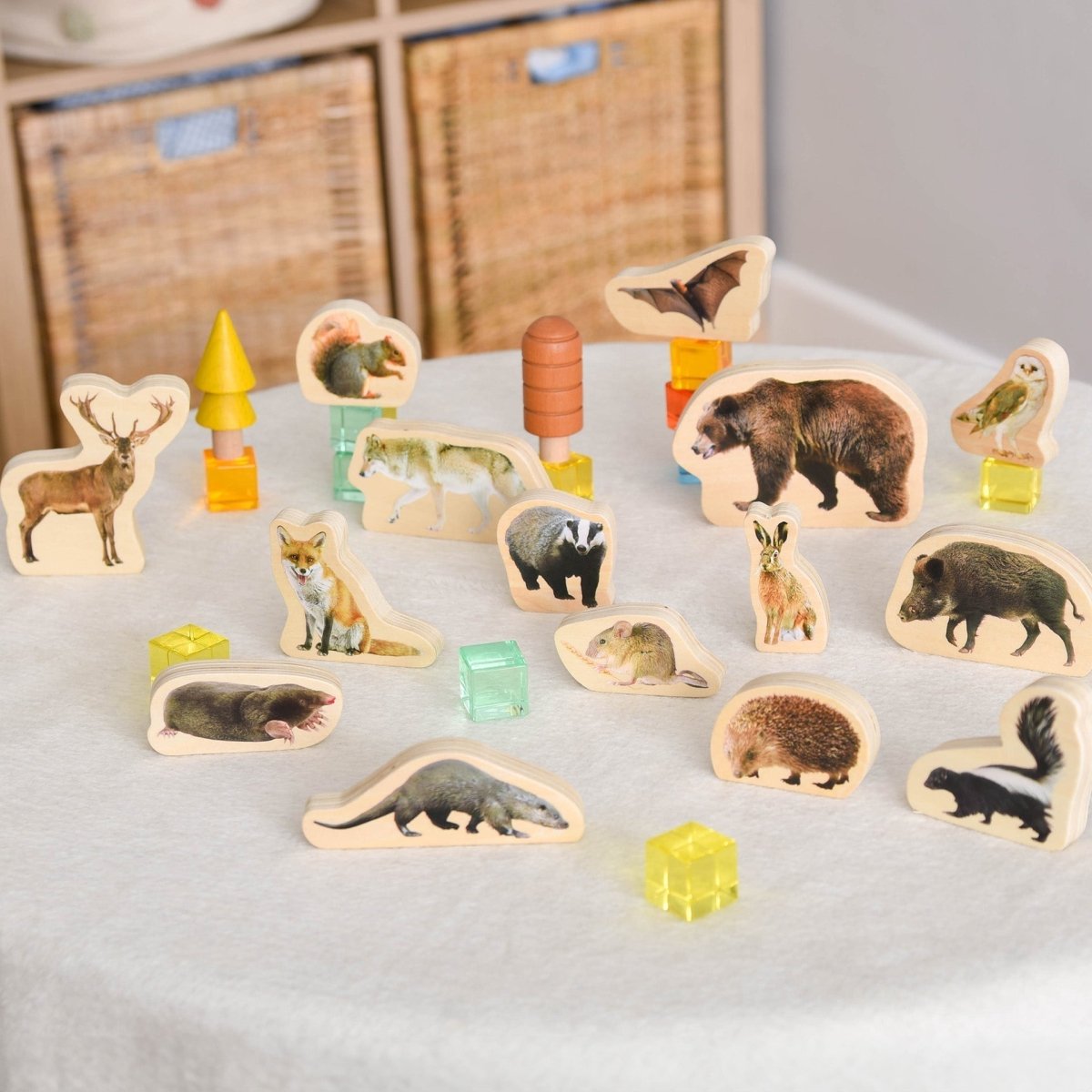 Wooden Forest Animal Blocks – for children, available at Learning Bugs UK