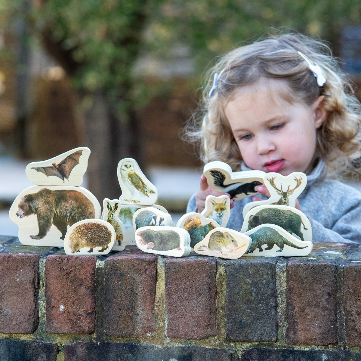 Wooden Forest Animal Blocks – for children, available at Learning Bugs UK