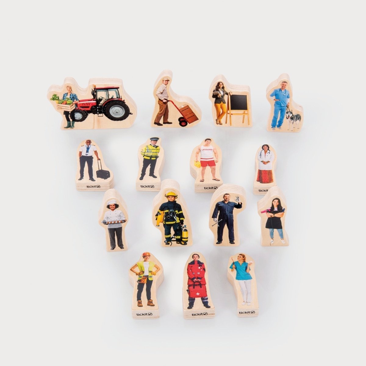 Wooden People Who Help Us Blocks – for children, available at Learning Bugs UK