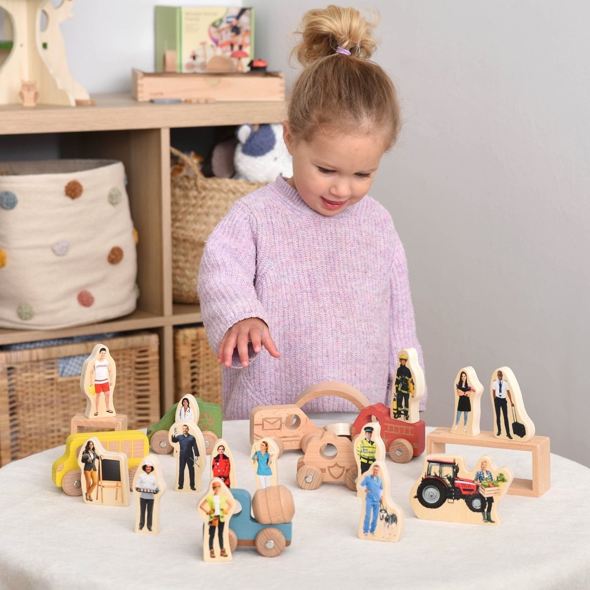Wooden People Who Help Us Blocks – for children, available at Learning Bugs UK