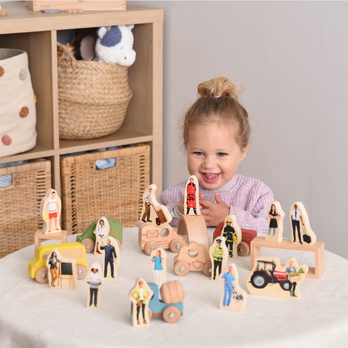 Wooden People Who Help Us Blocks – for children, available at Learning Bugs UK