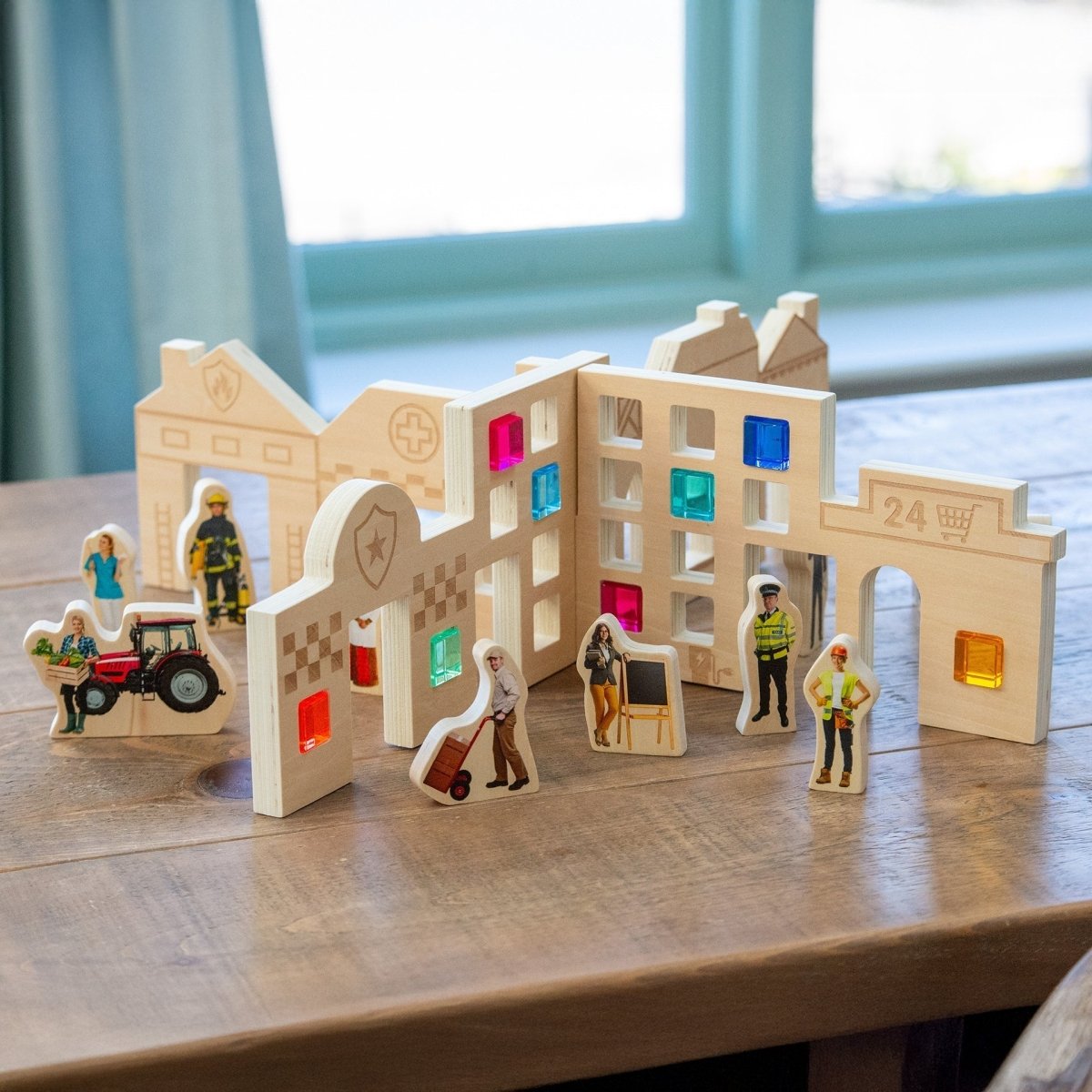 Wooden People Who Help Us Blocks – for children, available at Learning Bugs UK