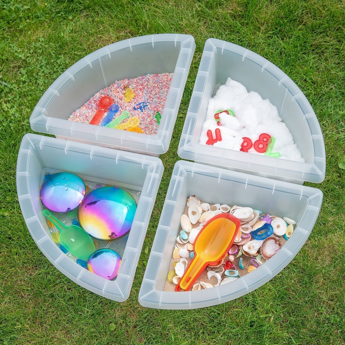 Discovery Clear Quadrant Trays – for children, available at Learning Bugs UK
