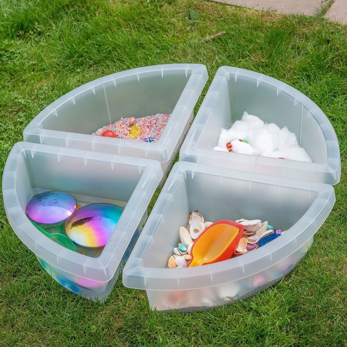 Discovery Clear Quadrant Trays – for children, available at Learning Bugs UK