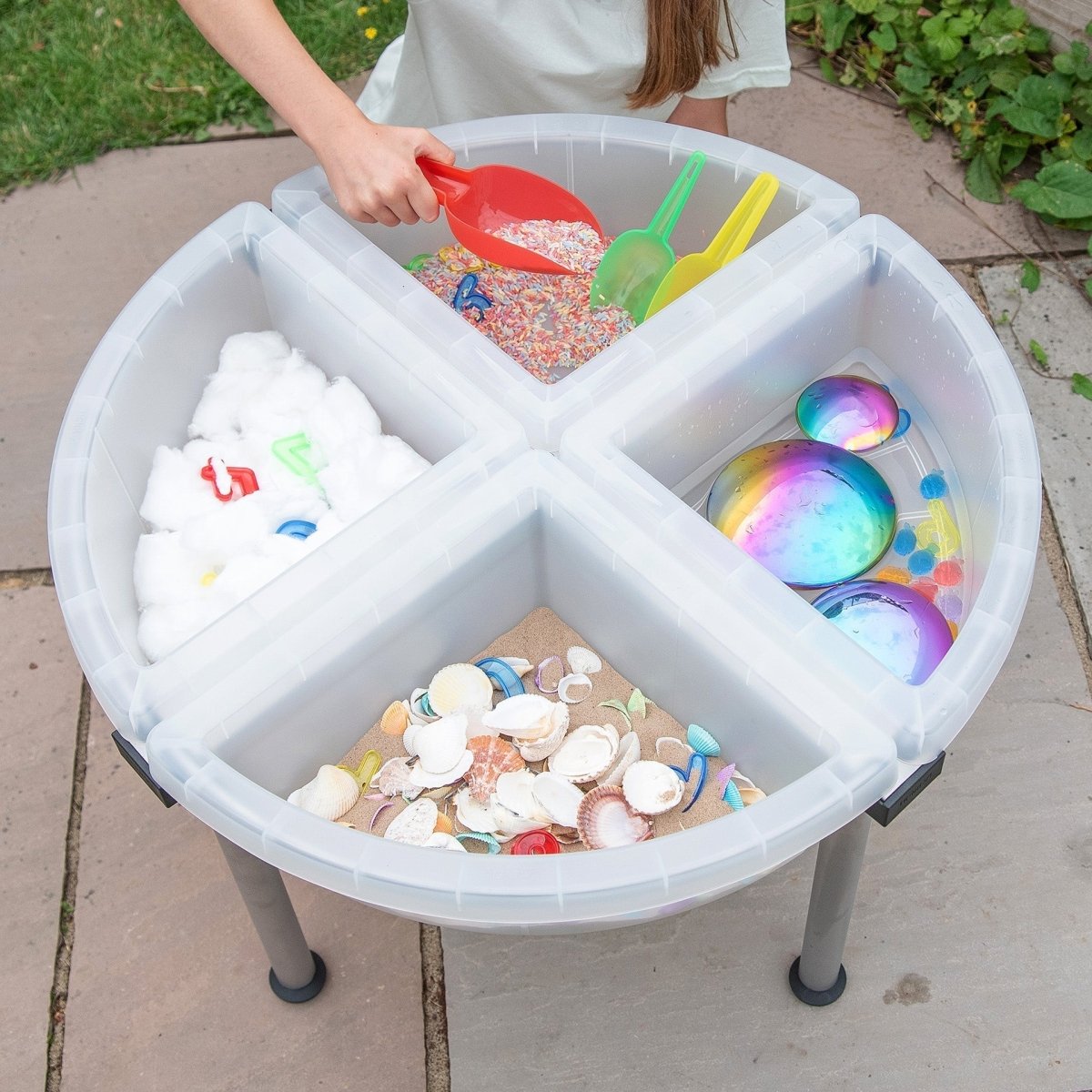Discovery Quadrant Trays & Stand – for children, available at Learning Bugs UK