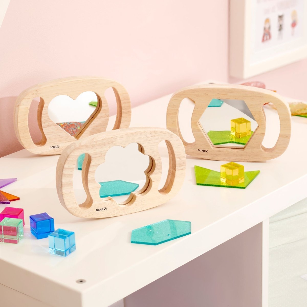 Easy Hold Shape Mirror Panels – Baby Toys & Activity Equipment for children, available at Learning Bugs UK