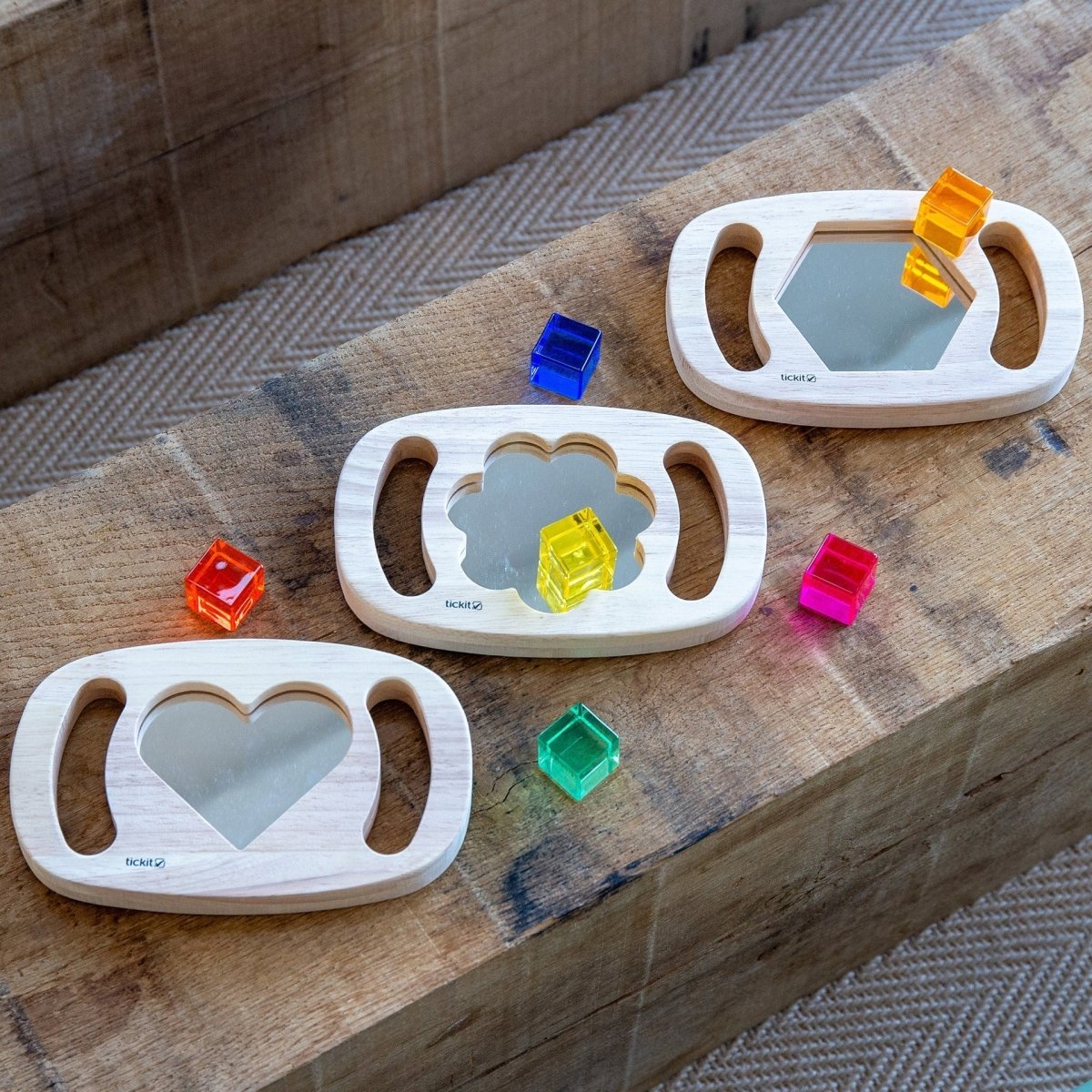 Easy Hold Shape Mirror Panels – Baby Toys & Activity Equipment for children, available at Learning Bugs UK