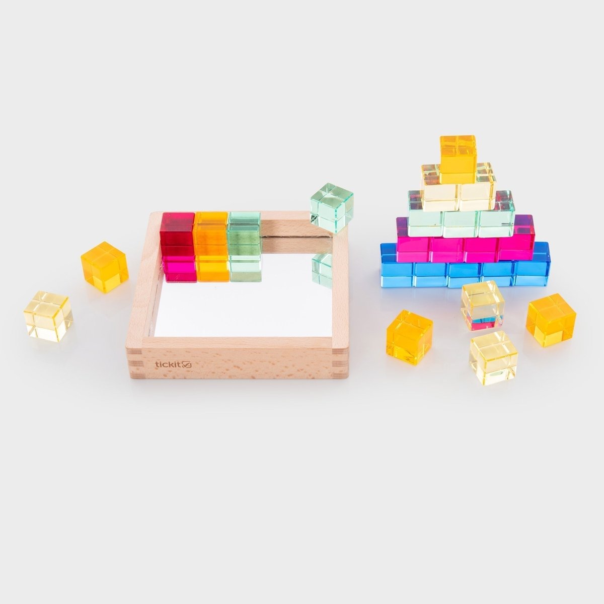 Gem Cube Mirror Tray – for children, available at Learning Bugs UK