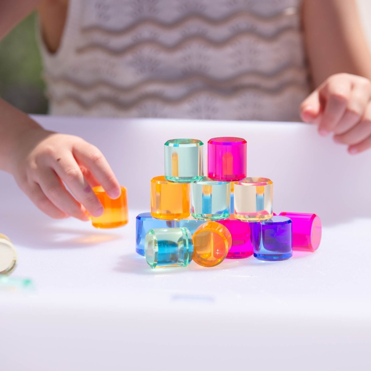 Gem Circle Mirror Tray – for children, available at Learning Bugs UK
