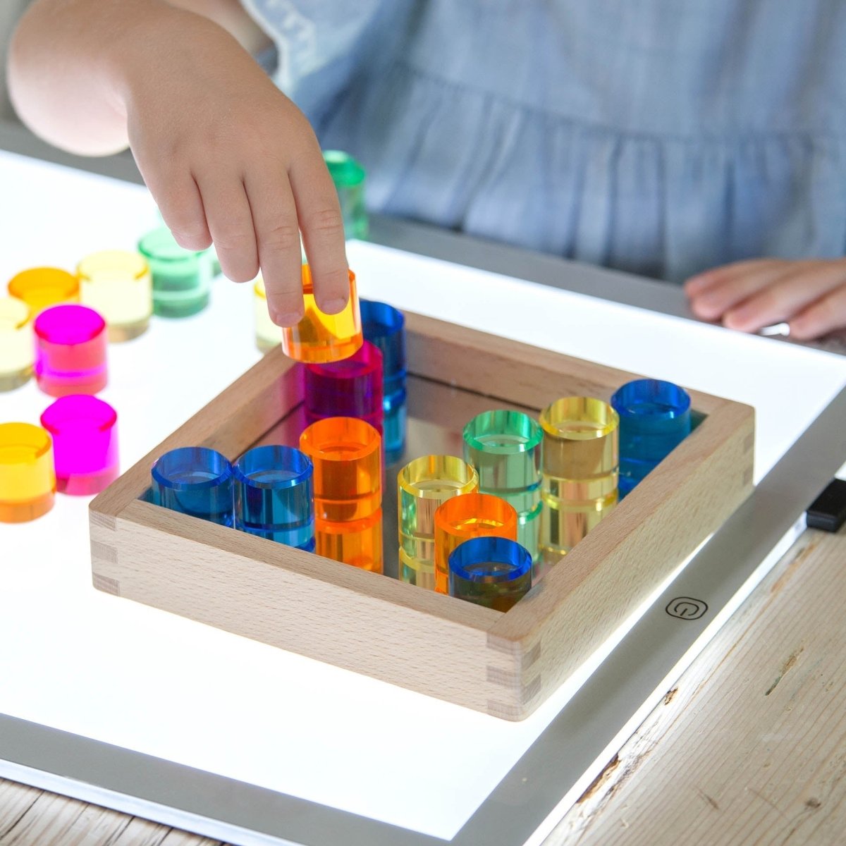 Gem Circle Mirror Tray – for children, available at Learning Bugs UK