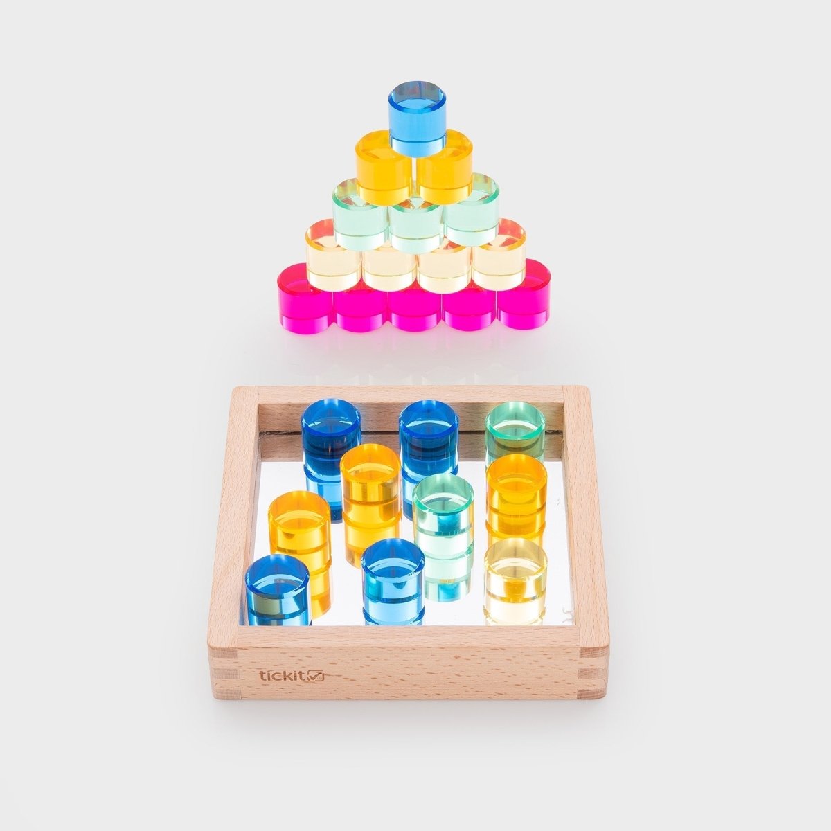 Gem Circle Mirror Tray – for children, available at Learning Bugs UK