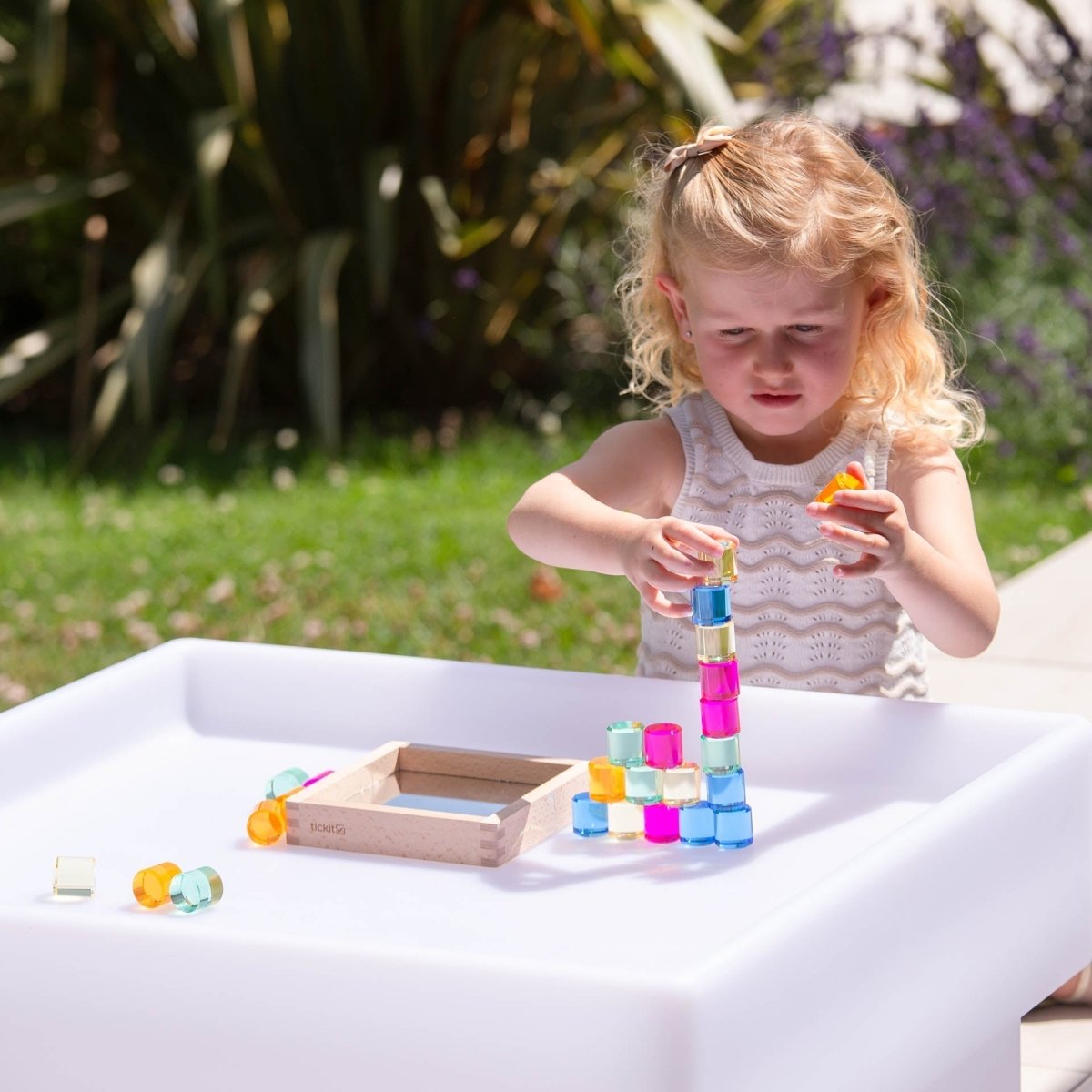 Gem Circle Mirror Tray – for children, available at Learning Bugs UK