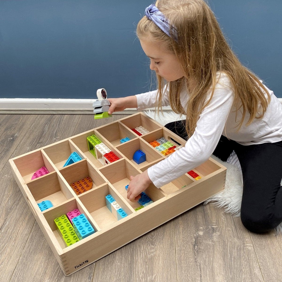 Wooden Sorting Tray - 14 way – Baby Toys & Activity Equipment for children, available at Learning Bugs UK