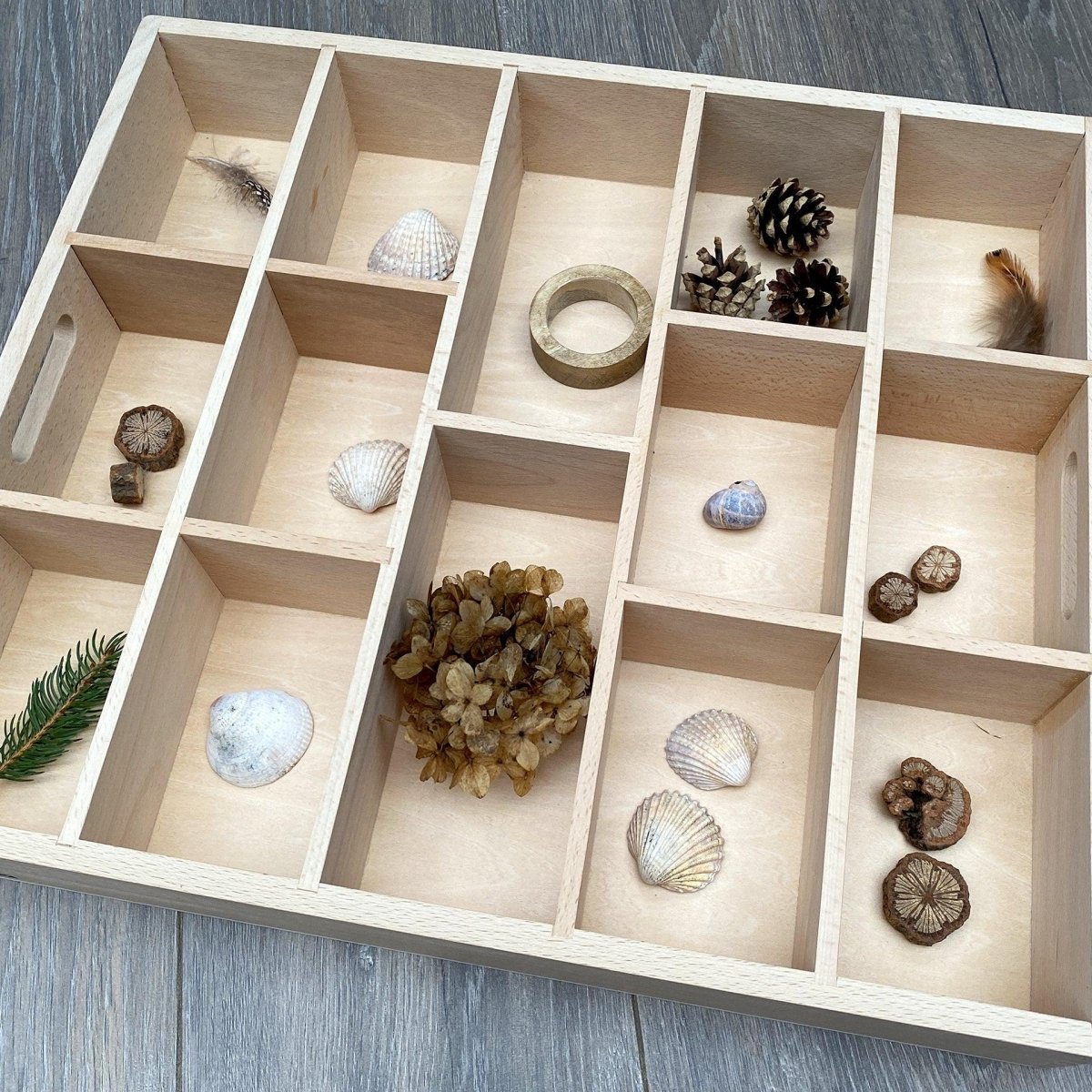 Wooden Sorting Tray - 14 way – Baby Toys & Activity Equipment for children, available at Learning Bugs UK