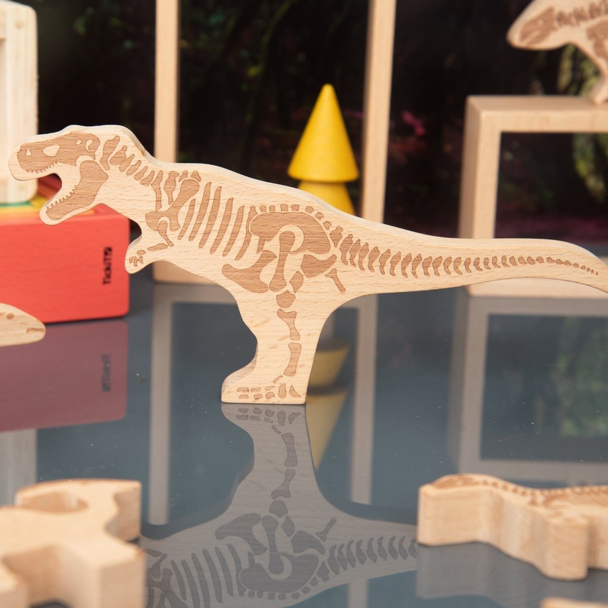 Wooden Dinosaur Blocks – Baby Toys & Activity Equipment for children, available at Learning Bugs UK
