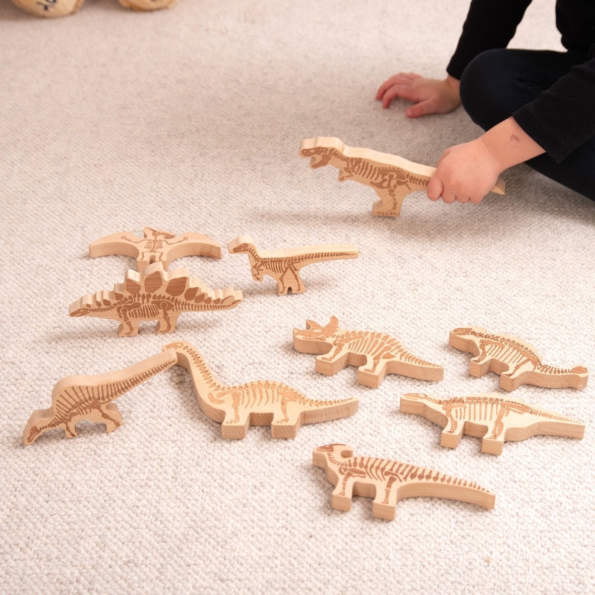 Wooden Dinosaur Blocks – Baby Toys & Activity Equipment for children, available at Learning Bugs UK