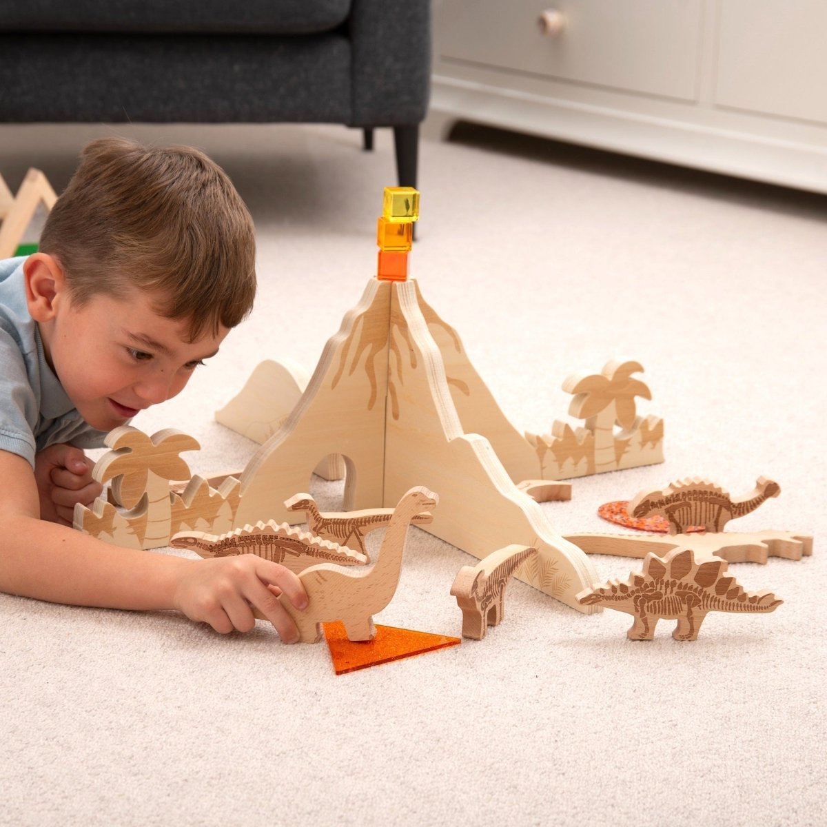 Wooden Dinosaur Blocks – Baby Toys & Activity Equipment for children, available at Learning Bugs UK